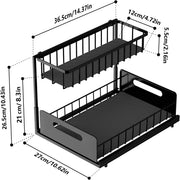CARLA HOME 2 Pack Under Sink Organiser with Sliding Drawers for Kitchen & Bathroom V178-36237