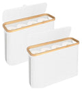 CARLA HOME 2 Pack Toilet Paper Storage Basket Holds Up to 12 Rolls with Bamboo Lid and Handle for RV Closet V178-36238