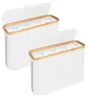 CARLA HOME 2 Pack Toilet Paper Storage Basket Holds Up to 12 Rolls with Bamboo Lid and Handle for RV Closet V178-36238