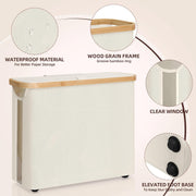 CARLA HOME 2 Pack Toilet Paper Storage Basket Holds Up to 12 Rolls with Bamboo Lid and Handle for RV Closet V178-36238