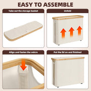 CARLA HOME 2 Pack Toilet Paper Storage Basket Holds Up to 12 Rolls with Bamboo Lid and Handle for RV Closet V178-36238