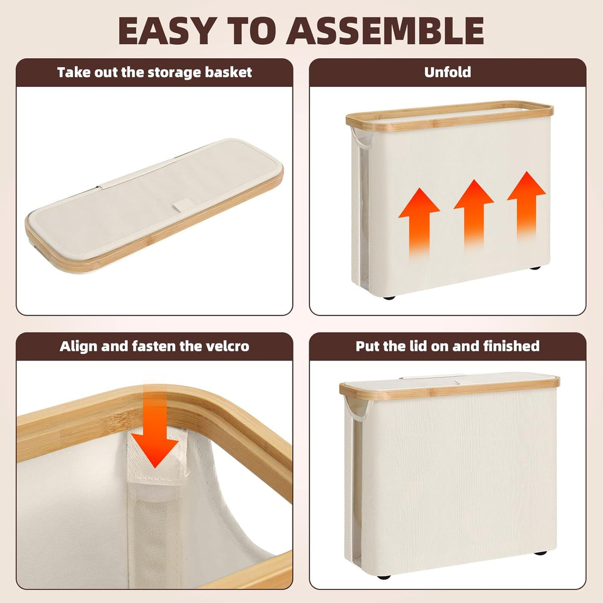 CARLA HOME 2 Pack Toilet Paper Storage Basket Holds Up to 12 Rolls with Bamboo Lid and Handle for RV Closet V178-36238