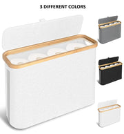 CARLA HOME 2 Pack Toilet Paper Storage Basket Holds Up to 12 Rolls with Bamboo Lid and Handle for RV Closet V178-36238