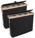 CARLA HOME 2 pack Toilet Paper Storage Basket Holds Up to 12 Rolls with Bamboo Lid and Handle for RV Closet V178-36239