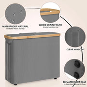 CARLA HOME 2 pack Toilet Paper Storage Basket Holds Up to 12 Rolls with Bamboo Lid and Handle for RV Closet V178-36240