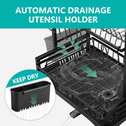 CARLA HOME Dish Drying Rack 2-Tier Kitchen Drainer with Drainboard V178-36245