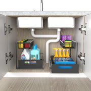 CARLA HOME 2 Tier Under Sink Organiser with Sliding Drawers for Kitchen & Bathroom V178-36246