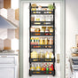 CARLA HOME 6 Tier Over the Door Organizer with Adjustable Metal Pantry Storage Rack and Hanging Baskets for V178-36247