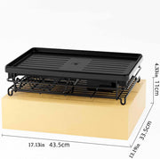 CARLA HOME 2-Tier Dish Drying Rack for Kitchen Counter with Drainboard, Utensil Holder, Cup Rack & Cutlery V178-36250