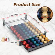 CARLA HOME 60 Coffee Pod Holder Drawer with Tempered Glass Capsule Organizer for Nespresso Pods and Sliding V178-36251