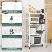 CARLA HOME 3-Tier Foldable Storage Shelf with Wheels for Kitchen, Garage, Pantry or Basement (White) V178-36253