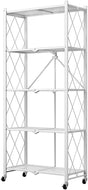 CARLA HOME 5-Tier Foldable Storage Shelf with Wheels for Kitchen, Garage, Pantry or Basement (White) V178-36255
