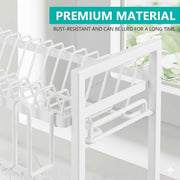 CARLA HOME Dish Drying Rack 2-Tier Kitchen Drainer with Drainboard (White) V178-36256