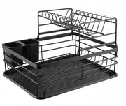 CARLA HOME 2-Tier Dish Drying Rack for Kitchen Counter with Removable Drip Tray, Utensil Holder and Cutlery V178-36257