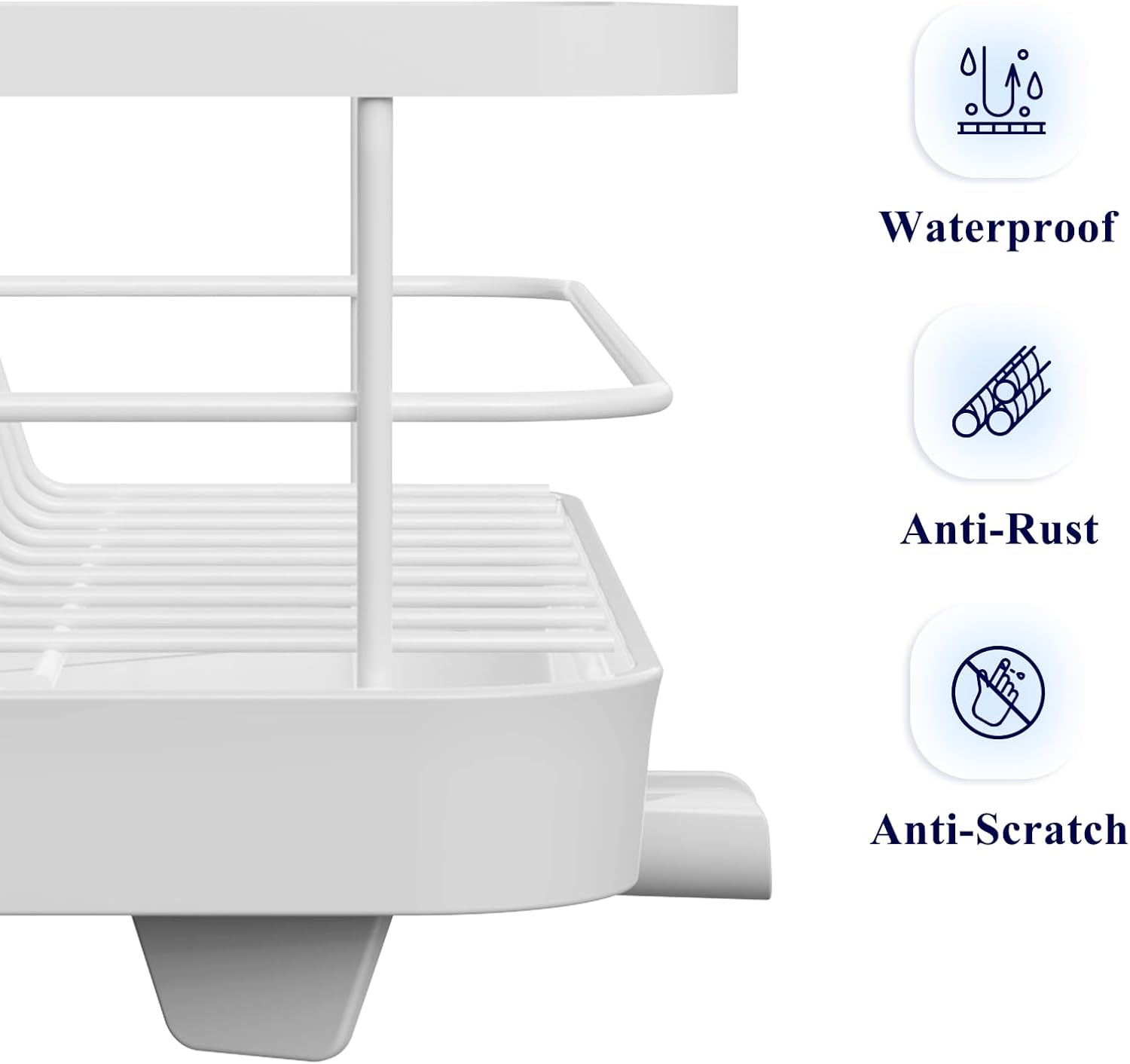 CARLA HOME Dish Drying Rack for Kitchen Counter with Removable Drip Tray, Utensil Holder and Cutlery Organizer V178-36258