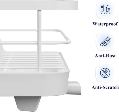 CARLA HOME Dish Drying Rack for Kitchen Counter with Removable Drip Tray, Utensil Holder and Cutlery Organizer V178-36258