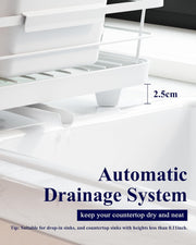 CARLA HOME Dish Drying Rack for Kitchen Counter with Removable Drip Tray, Utensil Holder and Cutlery Organizer V178-36258