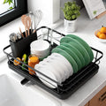 CARLA HOME Dish Drying Rack for Kitchen Counter with Removable Drip Tray, Utensil Holder and Cutlery Organizer V178-36260