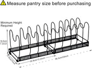 CARLA HOME Expandable Pot and Pan Organizer Rack for Cabinet with 10 Adjustable Dividers, Lid & Cookware V178-36261
