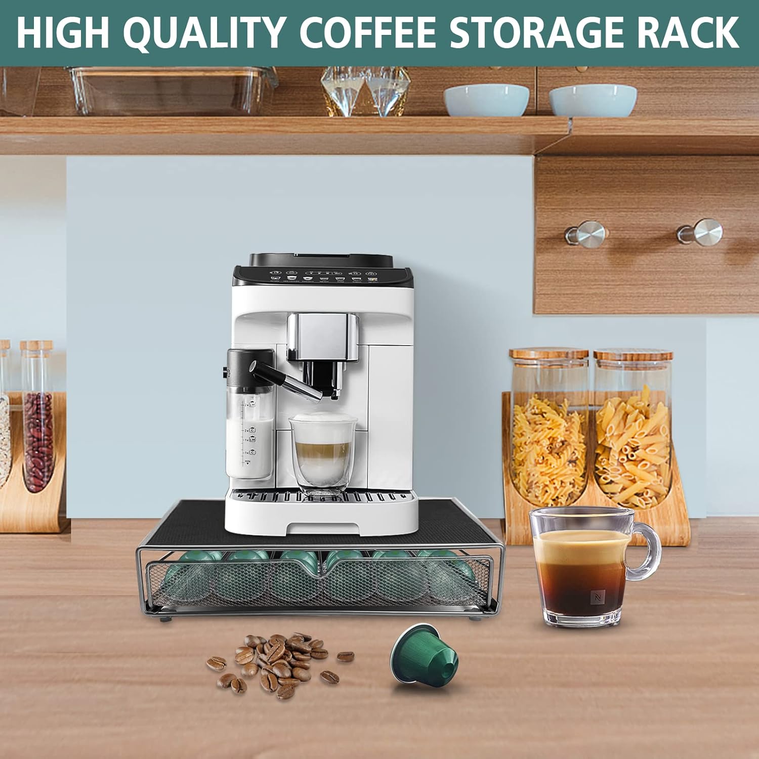 CARLA HOME K-Cup Coffee Pod Drawer for 36 Coffee Pods Storage for Home Kitchen Counter Organizer V178-36262