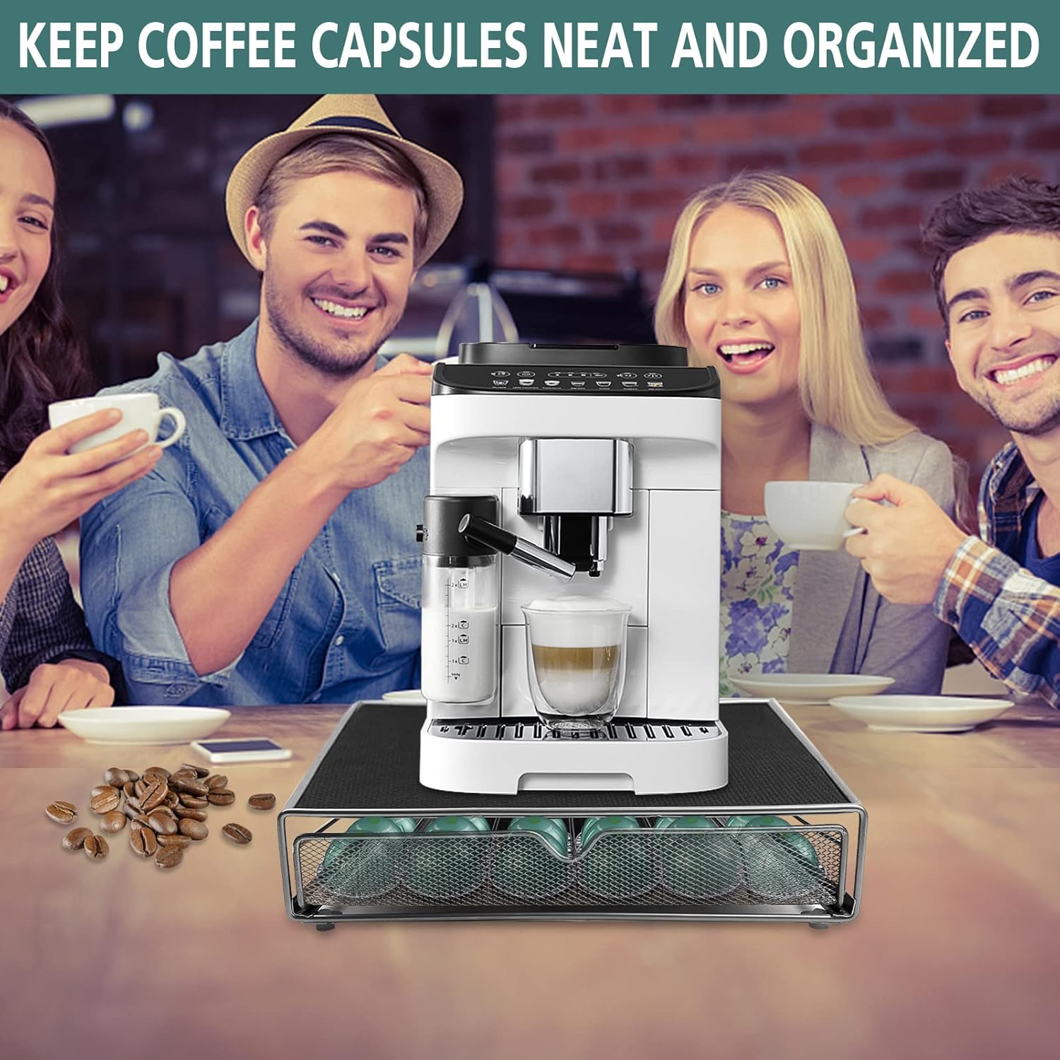 CARLA HOME K-Cup Coffee Pod Drawer for 36 Coffee Pods Storage for Home Kitchen Counter Organizer V178-36262