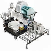 CARLA HOME Expandable Dish Drying Rack with Drainage Spout, Utensil Holder & Drainboardfor Kitchen Countertop V178-36265