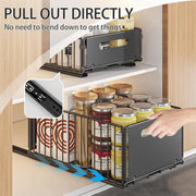CARLA HOME 2 Pack Pullout Cabinet Kitchen Organizer Drawers with No-Drilling and Adhesive Design for Pantry & V178-36266
