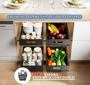 CARLA HOME 2 Pack Pullout Cabinet Kitchen Organizer Drawers with No-Drilling and Adhesive Design for Pantry & V178-36266