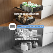 CARLA HOME 2 Pack Pullout Cabinet Kitchen Organizer Drawers with No-Drilling and Adhesive Design for Pantry & V178-36266