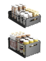 CARLA HOME 2 Pack Pullout Cabinet Kitchen Organizer Drawers with No-Drilling and Adhesive Design for Pantry & V178-36266