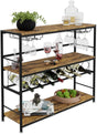 CARLA HOME Large Wine Rack with Glass Holder, Metal Designed Bottle Holder and Wood Countertop for Wine & V178-36267