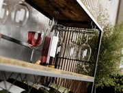 CARLA HOME Large Wine Rack with Glass Holder, Metal Designed Bottle Holder and Wood Countertop for Wine & V178-36267