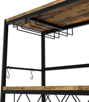 CARLA HOME Large Wine Rack with Glass Holder, Metal Designed Bottle Holder and Wood Countertop for Wine & V178-36267