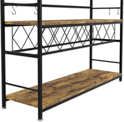 CARLA HOME Large Wine Rack with Glass Holder, Metal Designed Bottle Holder and Wood Countertop for Wine & V178-36267