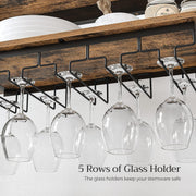 CARLA HOME Large Wine Rack with Glass Holder, Metal Designed Bottle Holder and Wood Countertop up to Wine & V178-36268
