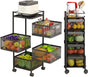 CARLA HOME Metal 5-Tier Rolling Vegetable and Fruit Basket Cart Stand for Kitchen & Storage V178-36270