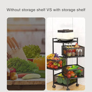 CARLA HOME Metal 5-Tier Rolling Vegetable and Fruit Basket Cart Stand for Kitchen & Storage V178-36270