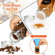 CARLA HOME 24 Glass Spice Jars with Lids, Shaker Tops, 180 Spice Labels, White Pen & Funnel for Kitchen V178-36271