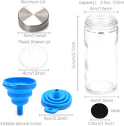 CARLA HOME 24 Glass Spice Jars with Lids, Shaker Tops, 180 Spice Labels, White Pen & Funnel for Kitchen V178-36271