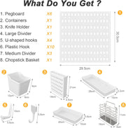 CARLA HOME Pegboard Wall Organizer Kit with 6 Modular Pegboards & 21 Accessories for Kitchen, Office, Gaming V178-36272