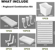 CARLA HOME Pegboard Wall Organizer Kit with 3 Modular Panels & 17 Accessories for Office, Gaming & Craft V178-36273