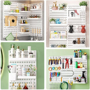 CARLA HOME Pegboard Wall Organizer Kit with 3 Modular Panels & 17 Accessories for Office, Gaming & Craft V178-36273