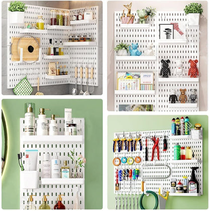 CARLA HOME Pegboard Wall Organizer Kit with 3 Modular Panels & 17 Accessories for Office, Gaming & Craft V178-36273