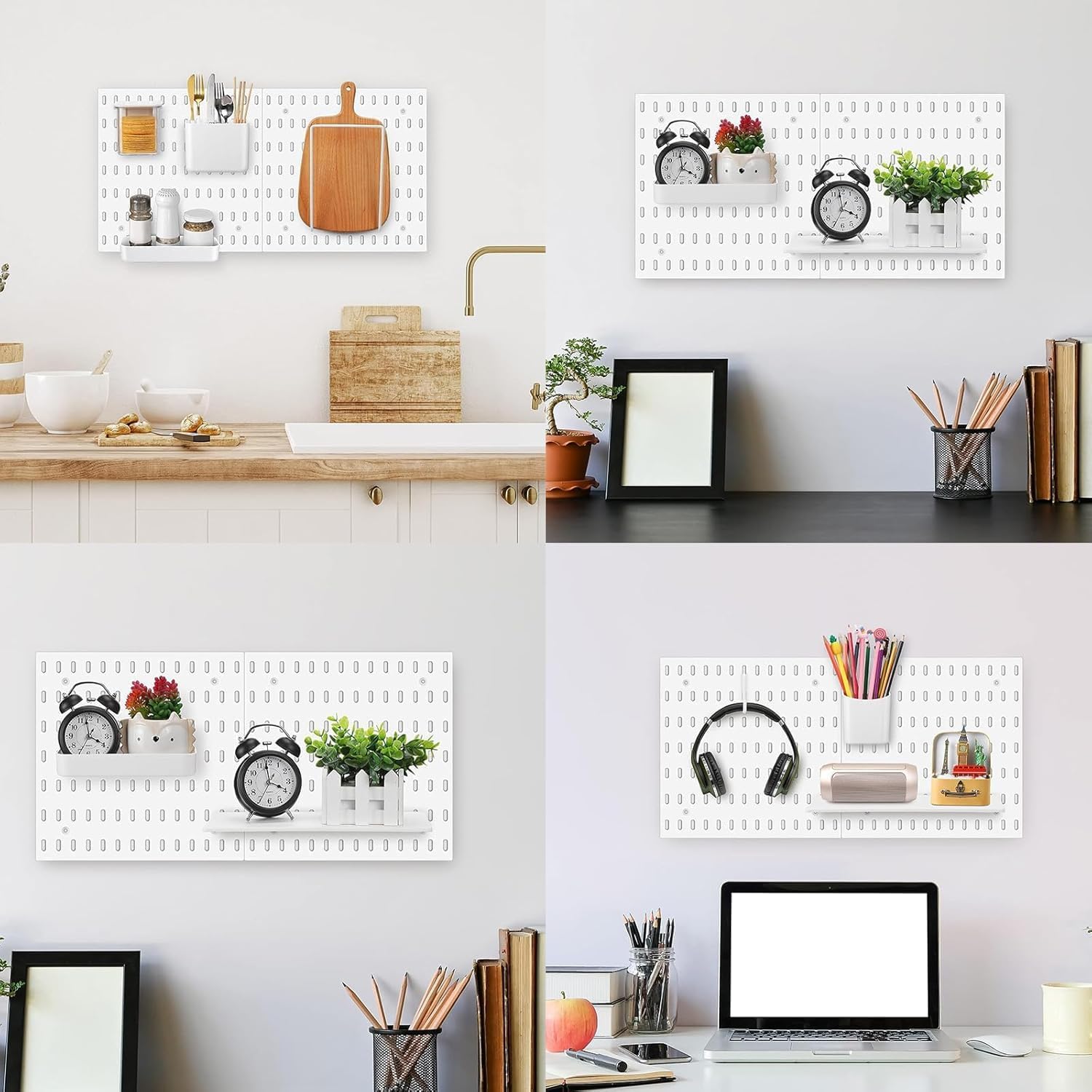 CARLA HOME Pegboard Wall Organizer Kit with 3 Modular Panels & 17 Accessories for Office, Gaming & Craft V178-36273