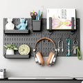 CARLA HOME Pegboard Wall Organizer Kit - 2 Black Modular Pegboards with 10 Accessories for Office, Gaming & V178-36274