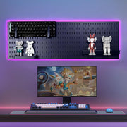 CARLA HOME Pegboard Wall Organizer Kit with 3 Modular Black Panels & 17 Accessories for Gaming, Office & V178-36275