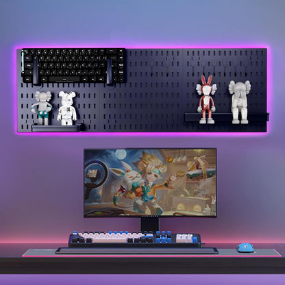 CARLA HOME Pegboard Wall Organizer Kit with 3 Modular Black Panels & 17 Accessories for Gaming, Office & V178-36275
