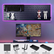 CARLA HOME Pegboard Wall Organizer Kit with 3 Modular Black Panels & 17 Accessories for Gaming, Office & V178-36275