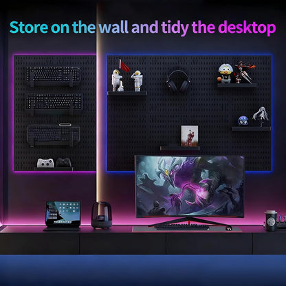 CARLA HOME Pegboard Wall Organizer Kit with 4 Modular Black Pegboards & 19 Accessories for Gaming, Office & V178-36277