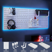 CARLA HOME Pegboard Wall Organizer Kit with 4 Modular Black Pegboards & 19 Accessories for Gaming, Office & V178-36277
